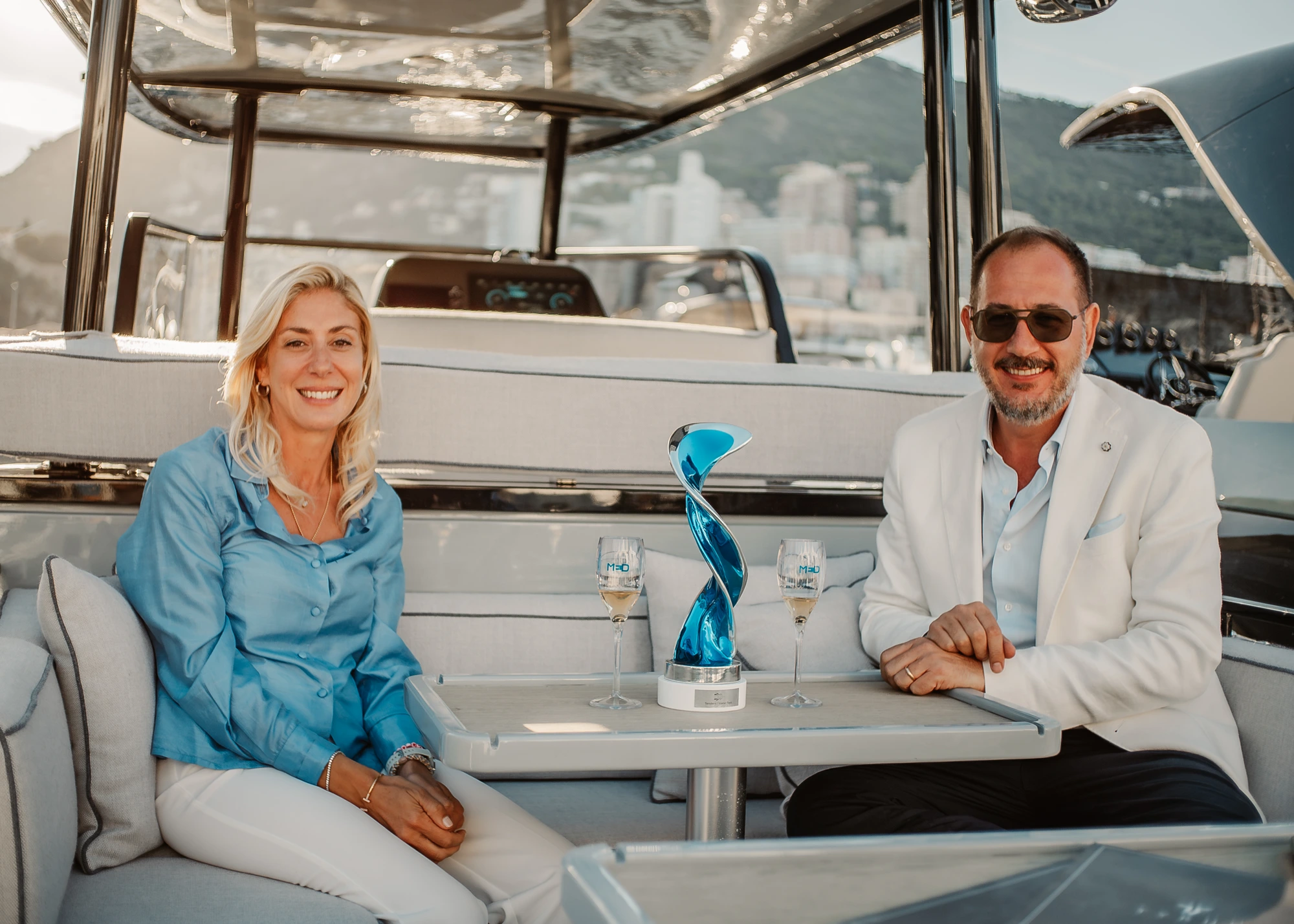 Il riconoscimento Blue Wake 2025 a bordo, Monaco Yacht Show